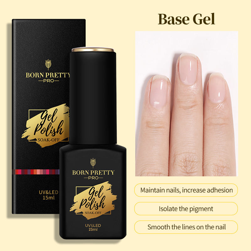 Born Pretty Base Coat Nail Polish - 15ml Long-Lasting & Chip-Resistant for Manicures & Pedicures | Perfect for Gel, Acrylic & Natural Nails