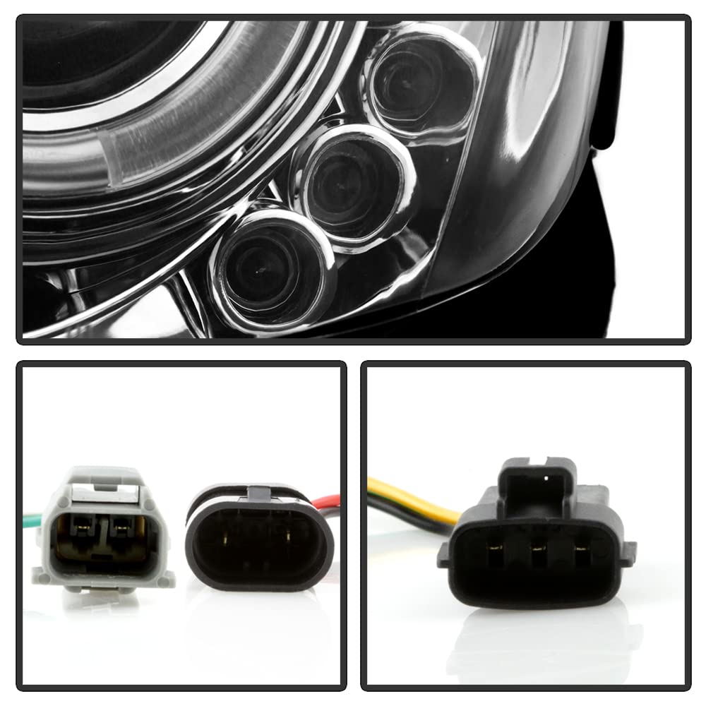 02-06 Toyota Camry LED Halo Headlights - Chrome/Clear Lens Replacement for Enhanced Night Visibility | Perfect for Off-Roading & Night Driving