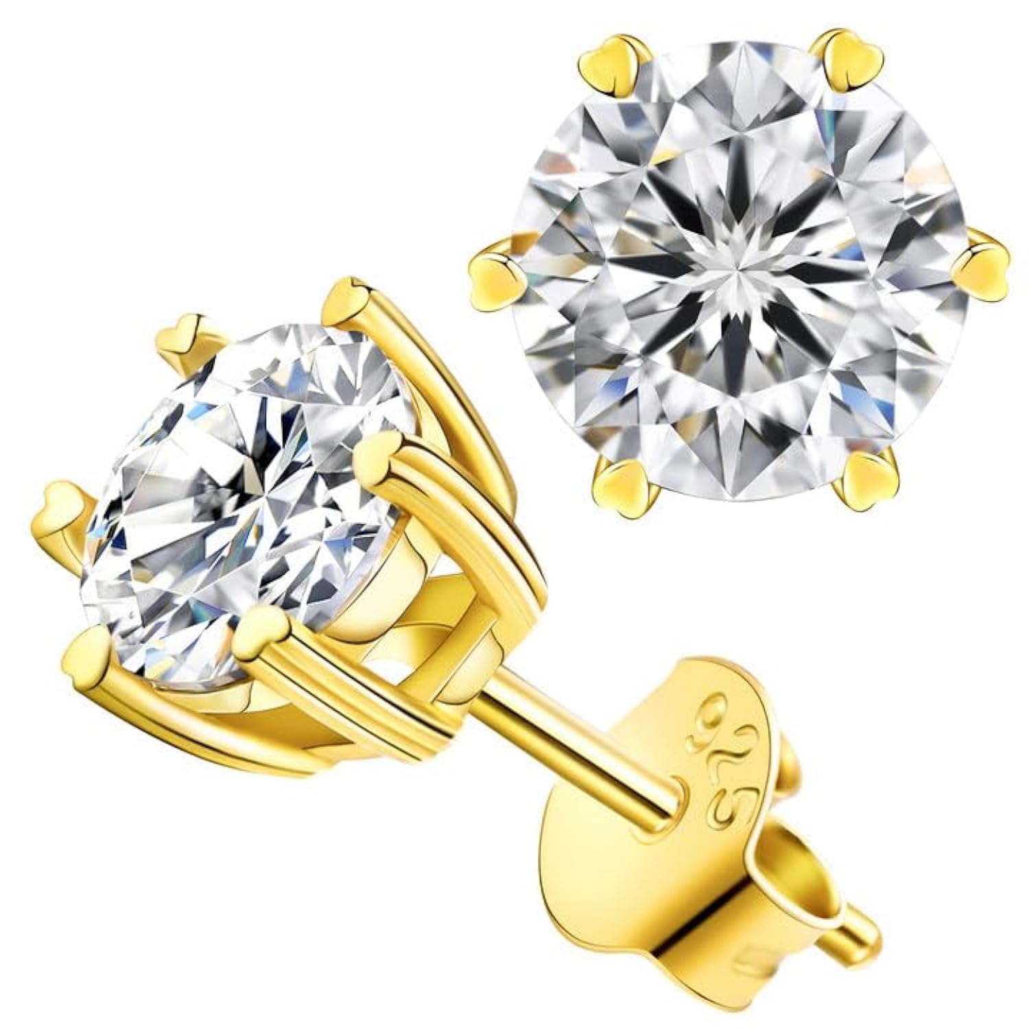 BREN Moissanite Stud Earrings for Women - 0.6ct to 4ct D Color Lab-Created Diamond Alternative, 925 Sterling Silver Handmade Solitaire Earrings | Perfect Christmas Gift, Anniversary Present & Everyday Elegance
