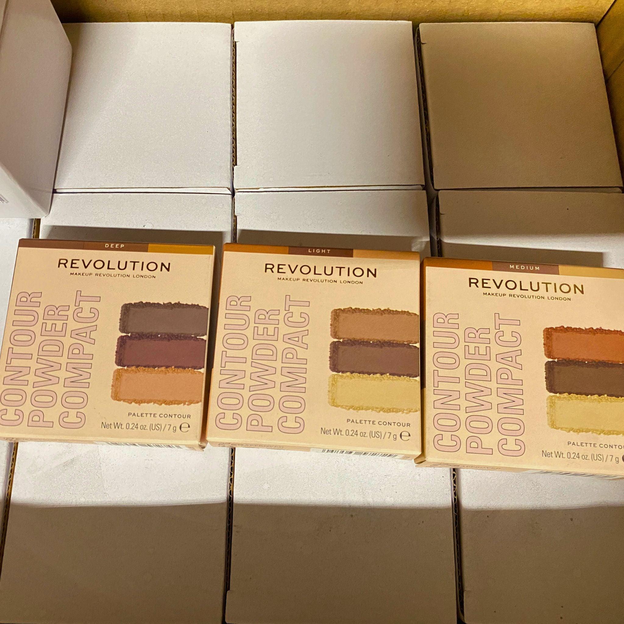 Revolution Contour Powder Compact Palette - 0.24oz (50 Pcs Lot) - Professional Makeup Contouring Kit for Face Sculpting & Highlighting - Perfect for Daily Makeup, Photo Shoots & Special Occasions