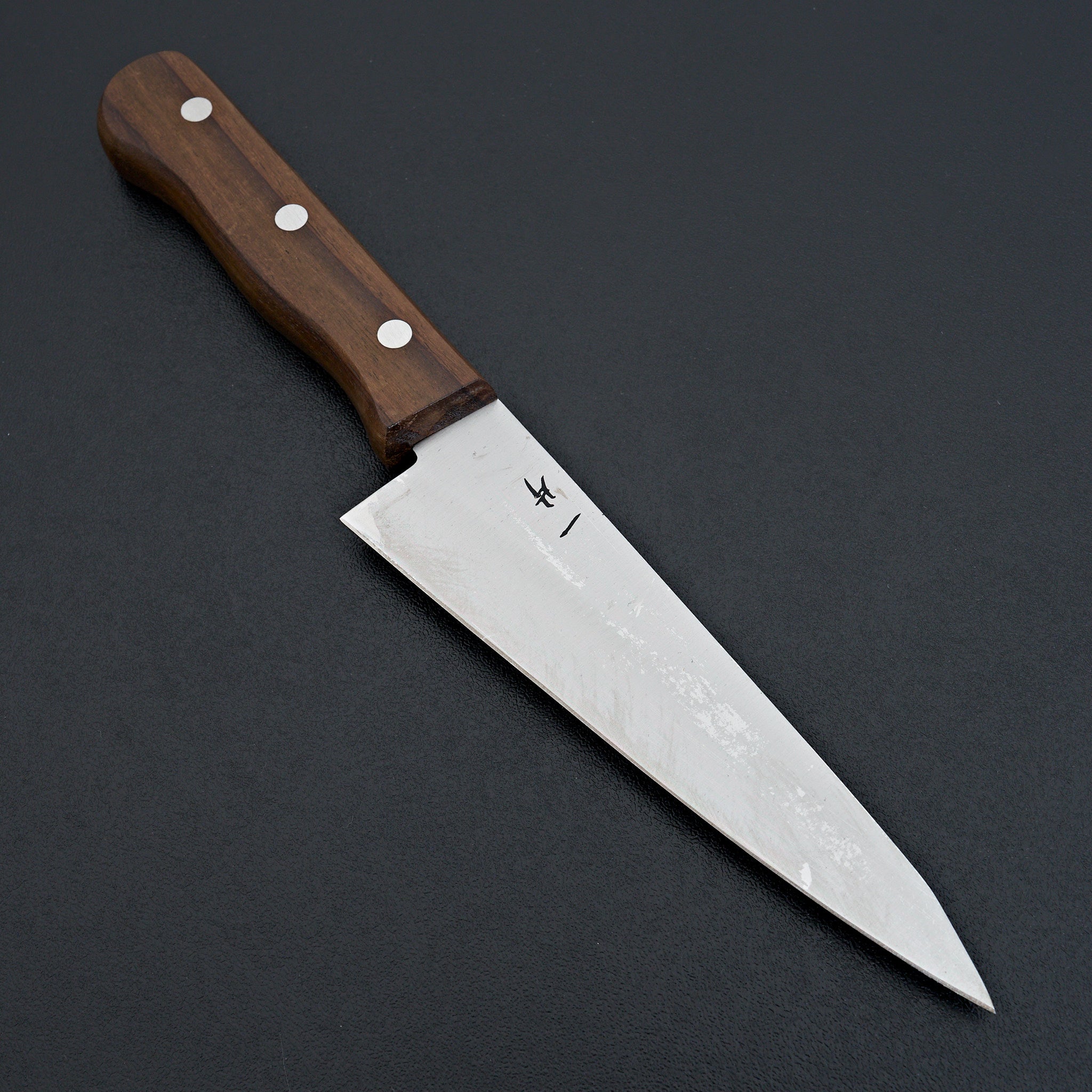 Hitohira Vintage SK Honesuki Japanese Boning Knife - Kakushin Wood Handle, No Bolster, Ergonomic Grip for Chefs & Butchers - Perfect for Poultry, Meat, and Fish Preparation