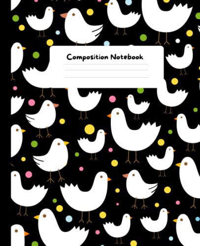 Cute Cartoon Bird Pattern Composition Notebook - Wide Ruled Lined Paper Journal for Kids, Teens, Students & Adults | Perfect for School, Note Taking, Journaling & Creative Writing | Back to School Supplies & Office Stationery