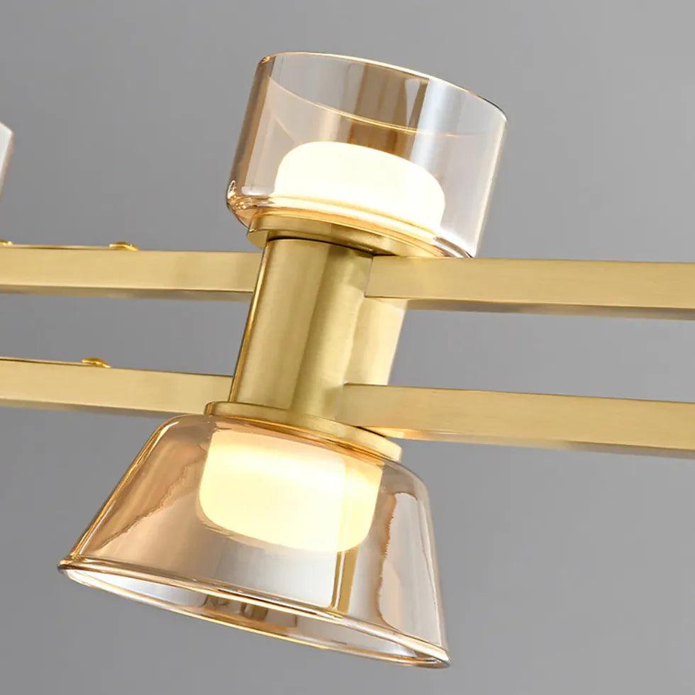 Modern Multi-Light Linear Glass Chandelier - Elegant Dining Room Pendant Lighting Fixture for Kitchen Island, Breakfast Nook & Contemporary Home Decor