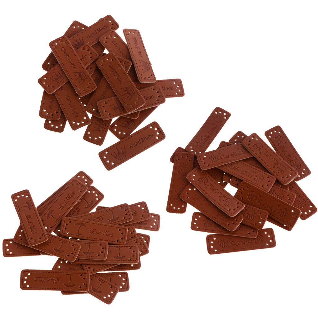 Colcolo 60pcs Premium PU Leather Clothing Labels & Hand Tags for Garments, Bags, Accessories - Perfect for Branding, Organizing & Customizing Apparel & Fashion Items