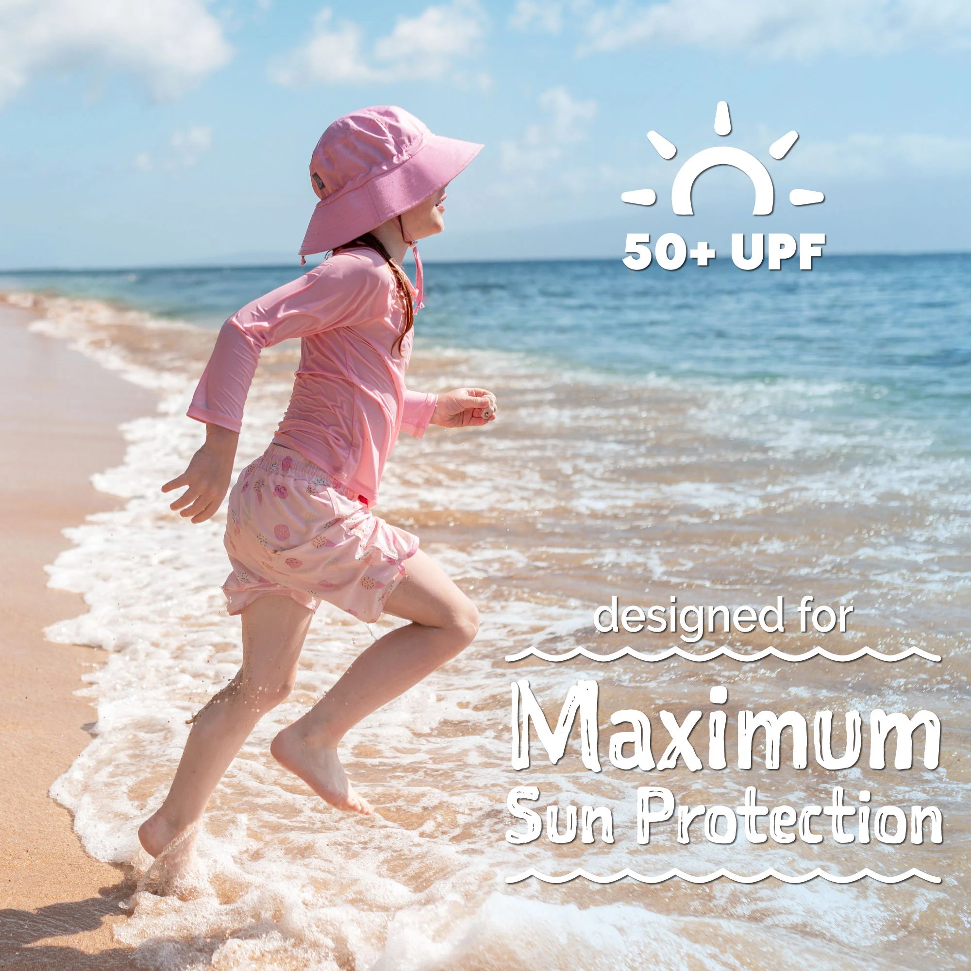 Jan & Jul Pink Ice Cream Toddler UV Swim Shorts - UPF 50+ Sun Protection for Kids - Perfect for Beach, Pool & Summer Outdoor Activities