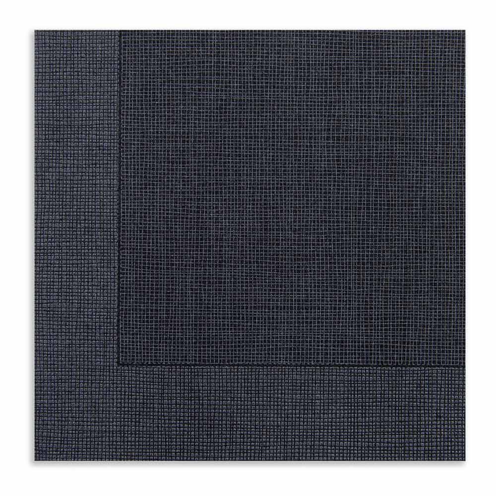 Premium Disposable Napkins 15.75 Inch - 600 Count Soft Linen-Like Paper Napkins | Highly Absorbent Air-Laid Black with White Threads | Pre-Folded for Elegant Dinner Parties, Weddings & Catering Events