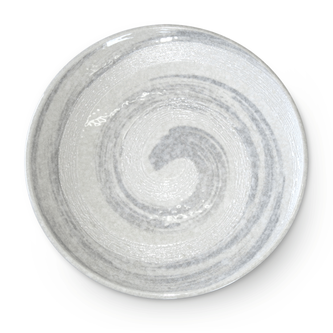 Snow White and Grey Swirl Porcelain Dinner Plate Set - 10 Inch Diameter, Elegant and Durable for Formal Dining, Parties, and Home Decor