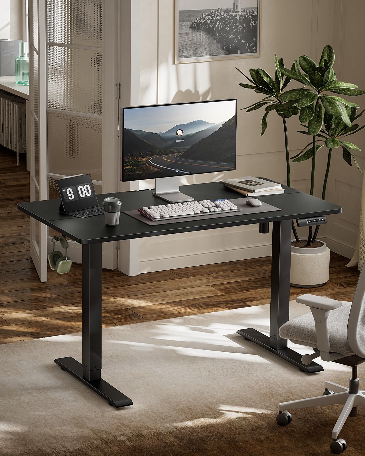 Adjustable Standing Desk 48x24 Inches - Home Office & Gaming Desk with Memory Presets for Work & Study