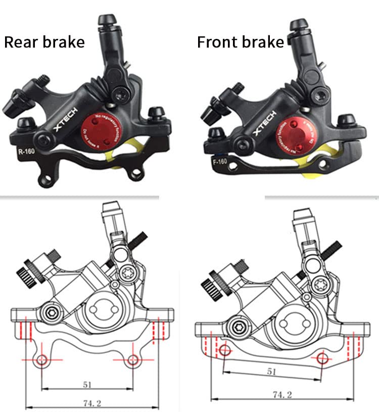 Premium MTB Hydraulic Disc Brake Set - Front & Rear Zoom Hydraulic Brake Kit with Aluminum Alloy Levers & PM Adapter for XC & Road Bikes | Perfect for Mountain Trail Riding & Urban Commuting