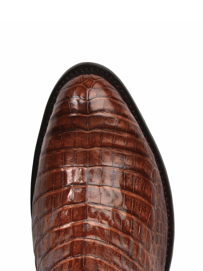 Lucchese M1635.R4 Men's Charles Belly Caiman Boots in Sienna Dark Brown - Premium Cowboy Boots for Western Wear & Country Fashion