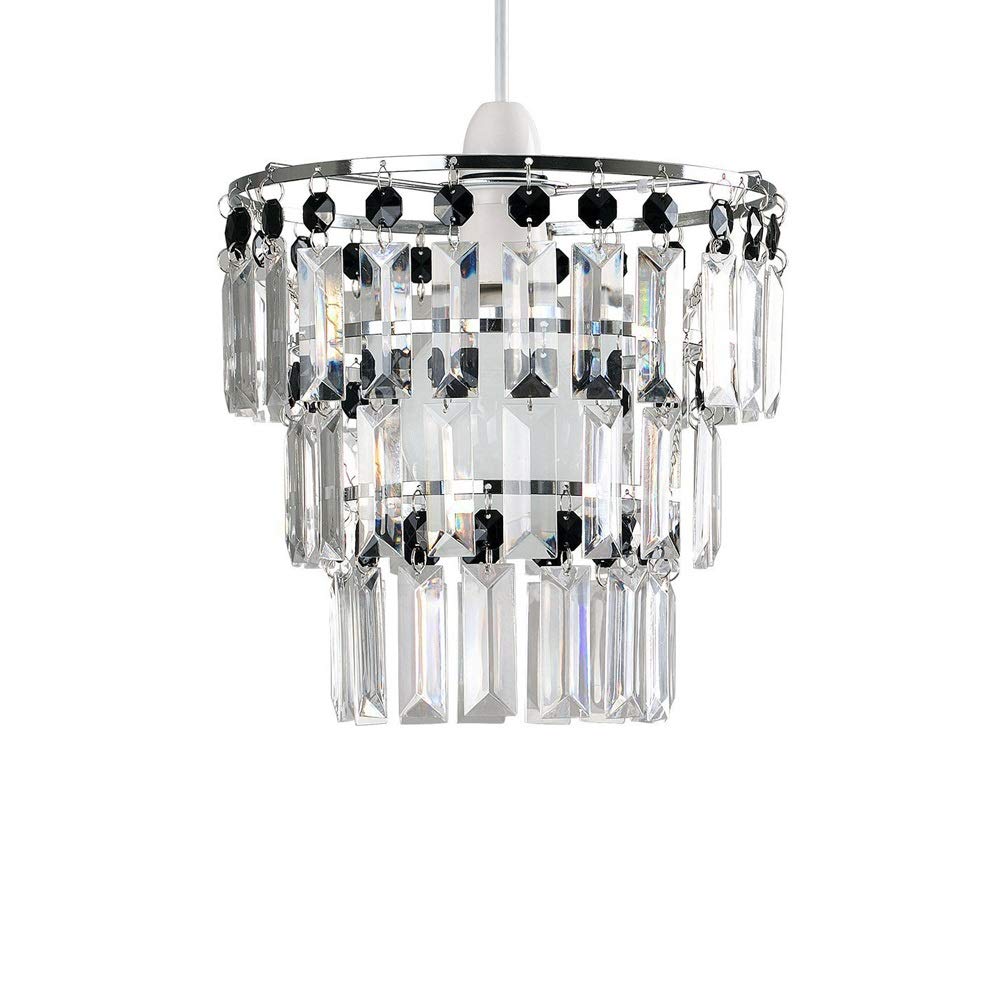 Farmhouse Chandelier - 3-Tier Crystal Branch LED Ceiling Light for Bedroom, Dining & Living Room | Adjustable Modern Silver Chandelier Lighting for Home Decor | Perfect for Rustic, Vintage & Contemporary Interiors