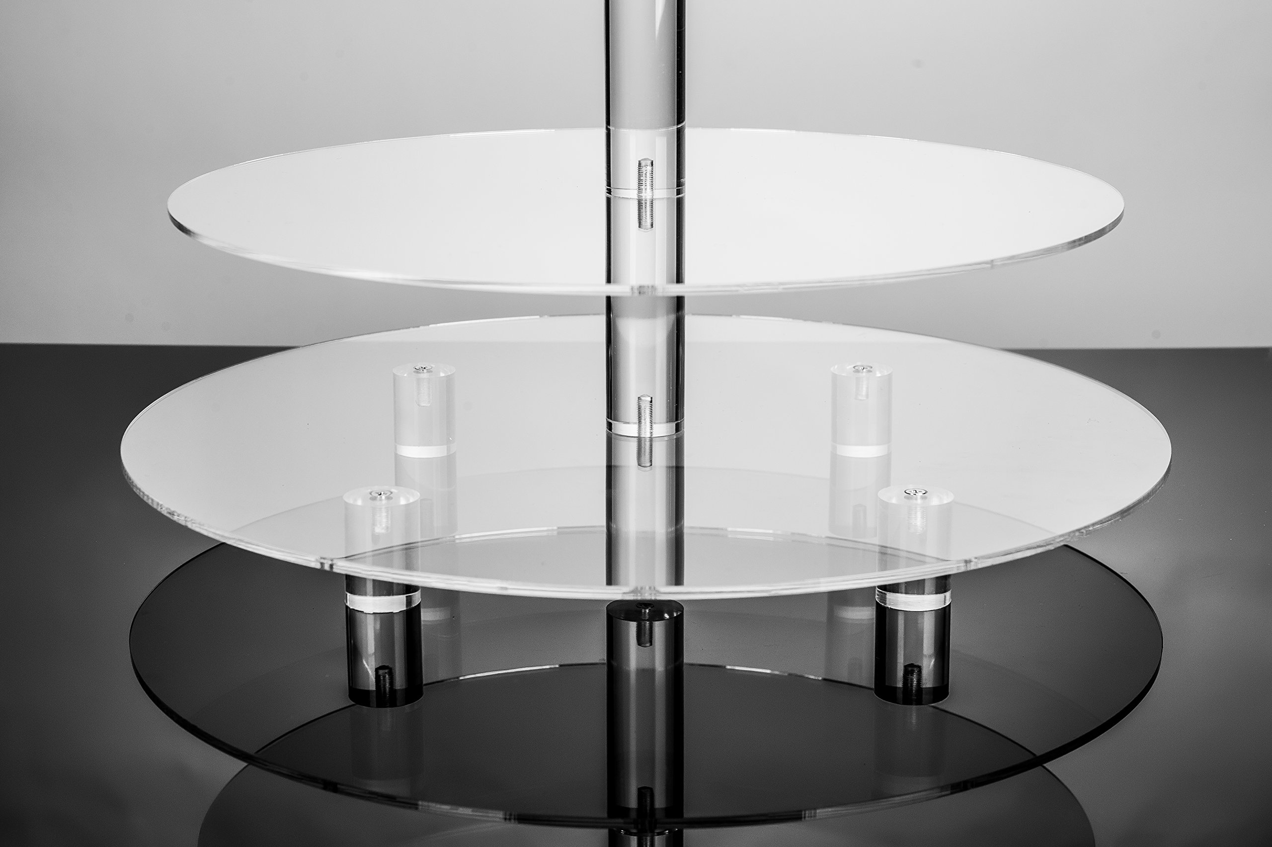 Jusalpha® 6-Tier Round Acrylic Cupcake Stand - Cake Display Tower for Desserts, Parties & Weddings (6RF-S with Base) - Perfect for Birthday Celebrations, Baby Showers & Buffet Serving