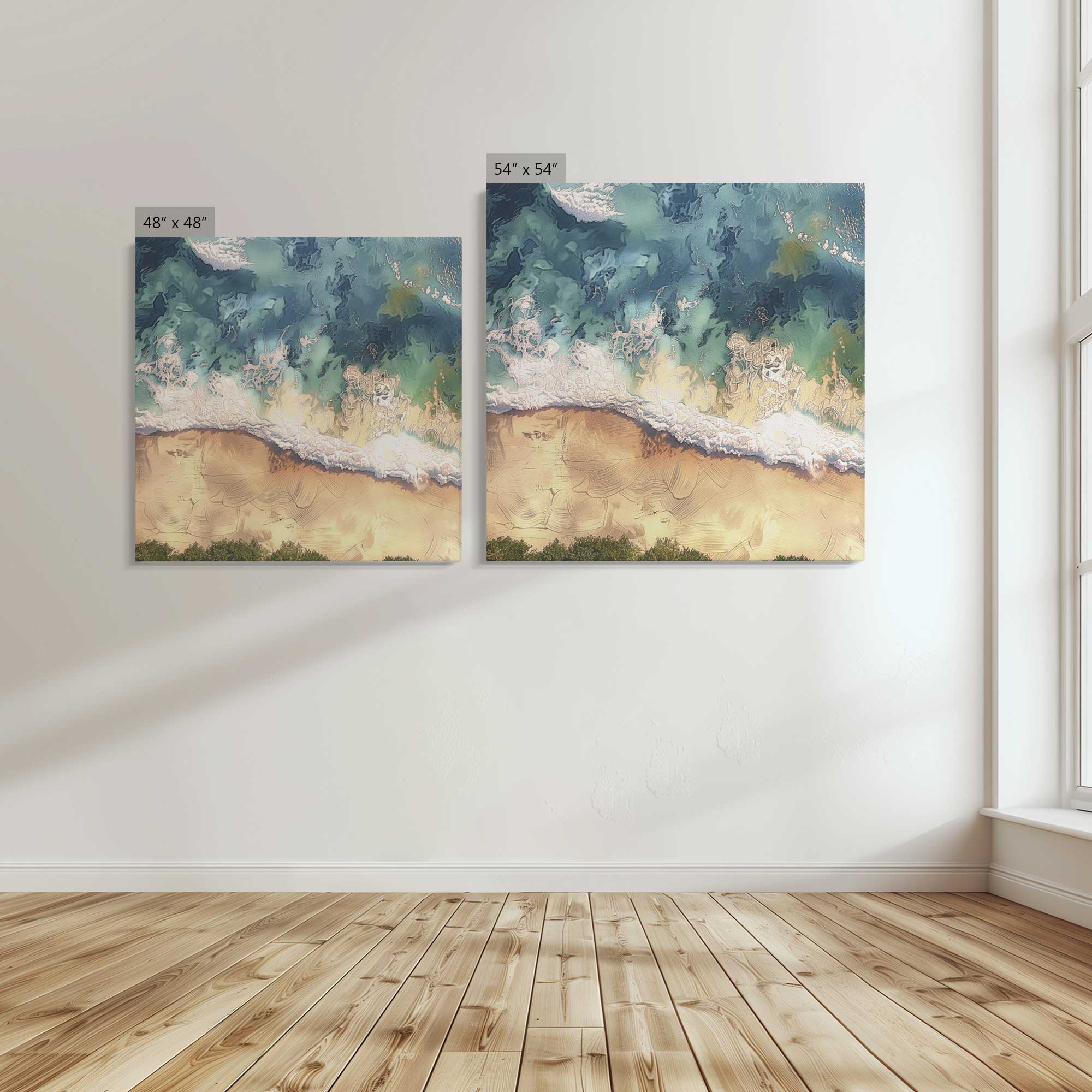 Stunning Aerial Shoreline Large Canvas Print - Coastal Wall Art for Living Room, Bedroom & Office Decor