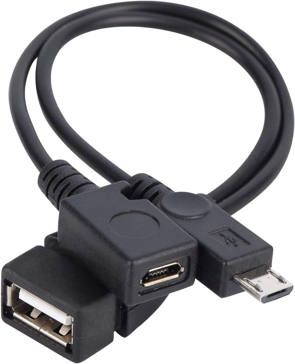 2-in-1 Micro USB OTG Adapter & Power Cable Splitter for External HDD - Compatible with Amazon Fire TV Stick 4K, Fire TV Cube - Stream & Charge Simultaneously for Seamless Entertainment
