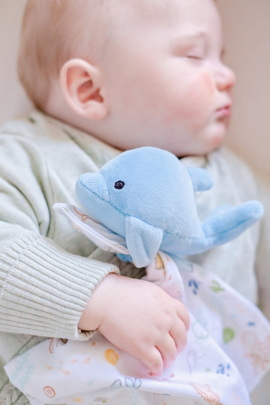 Tikiri Ocean Organic Comforter - Soft & Hypoallergenic Dolphin Print Bedding Set for Kids & Adults - Perfect for Nursery, Bedroom Decor & Cozy Sleep