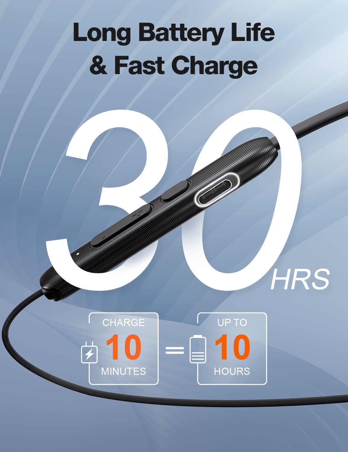 Rythflo V5.2 Wireless Bluetooth Earbuds with Mic - Magnetic Neckband In-Ear Headphones, 30Hrs Playtime, IPX7 Sweatproof, Deep Bass for Phone Calls & Music - Perfect for Sports, Running, Gym & Outdoor Activities