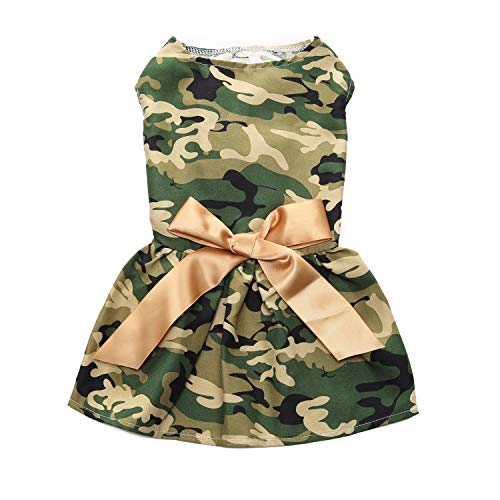Cute Polka Dot Pink Dog Dress with White Lace - Pet Wedding Tutu for Small Dogs (Shih Tzu, Chihuahua) XS Camouflage - Perfect for Weddings, Parties & Special Occasions