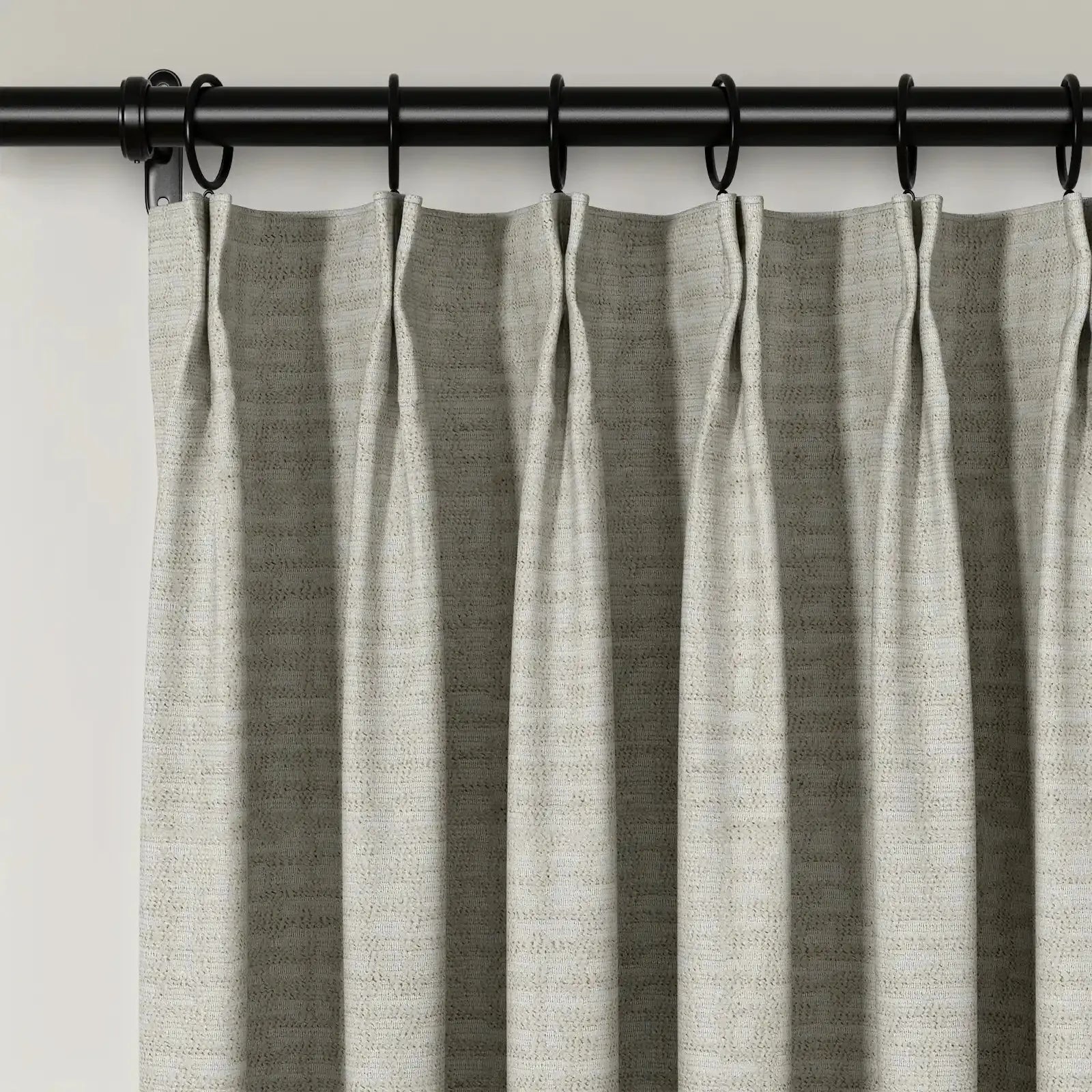 Lydia Jacquard Pleated Curtains for Living Room & Bedroom - Elegant Brick Pattern Blackout Drapes for Home Decor