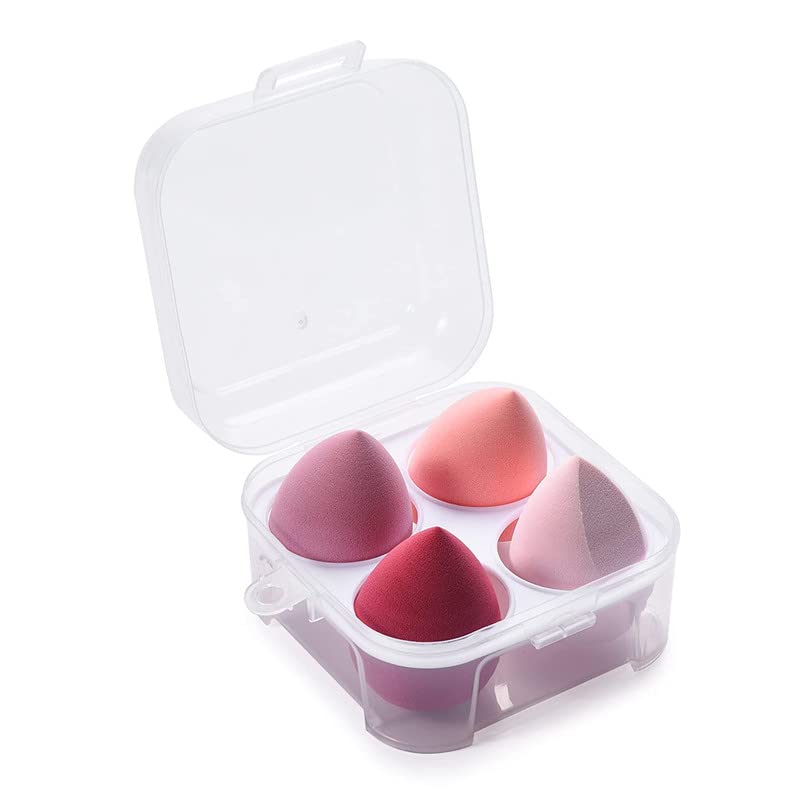Belicia 4-Piece Makeup Sponge Set - Soft Beauty Blender for Flawless Foundation, Cream & Liquid Application - Reusable Makeup Sponges for Professional Blending - Perfect for Daily Makeup, Contouring & On-the-Go Touch-Ups