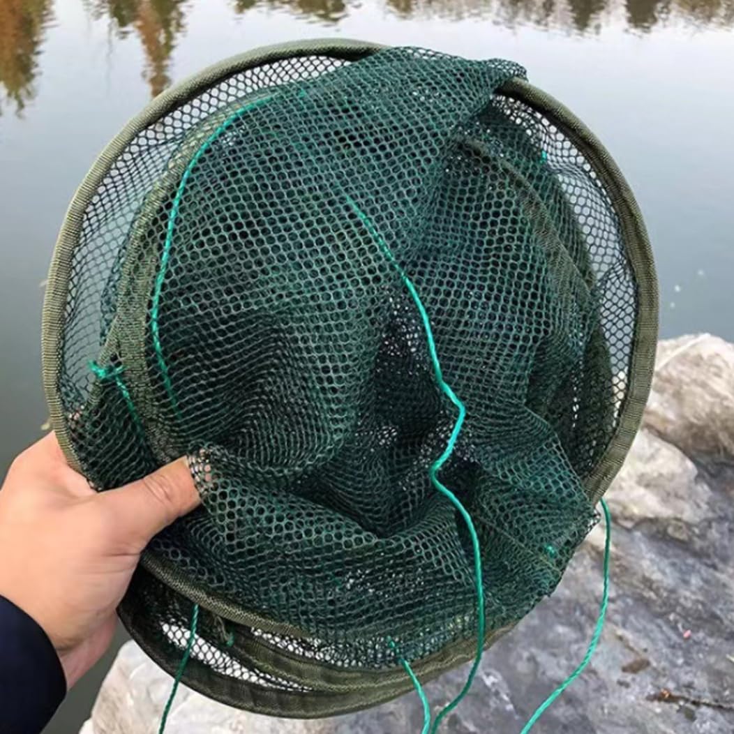 Foldable Fishing Net - Portable Hand Casting Cage for Crabs, Lobsters, Minnows & Fish | Durable & Lightweight for Kayak, Boat & Shore Fishing