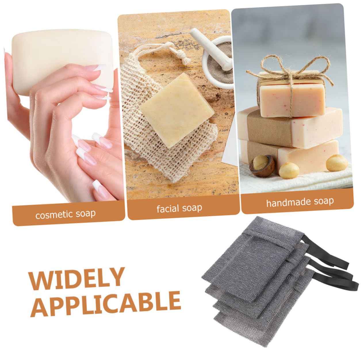6Pcs Soap Saver Pouch - Reusable Mesh Soap Bags for Storing Bar Soap | Portable & Eco-Friendly Soap Accessories | Ideal for Travel, Camping & Home Use | Creates Rich Lather & Extends Soap Life