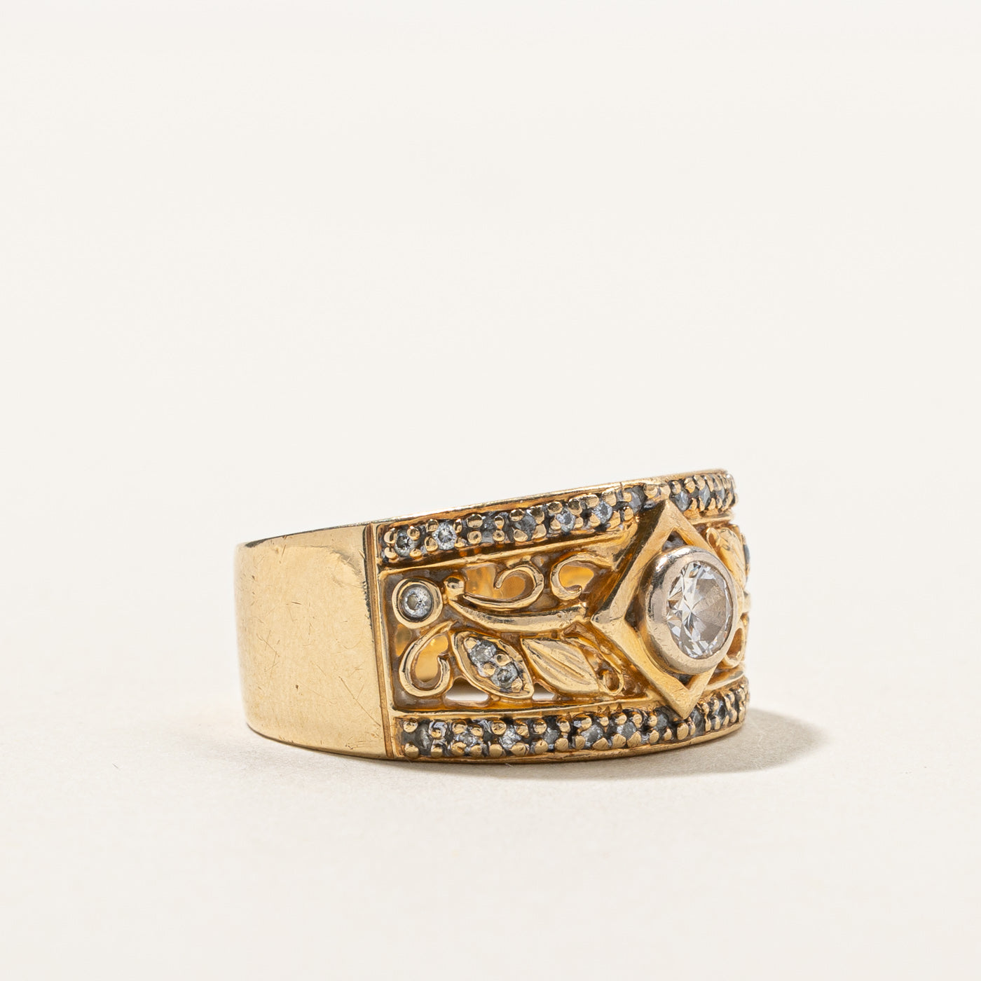 Exquisite Filigree Diamond Ring | 0.43 Carat Total Weight | Size 6.75 | Perfect for Engagement, Anniversary & Special Occasions