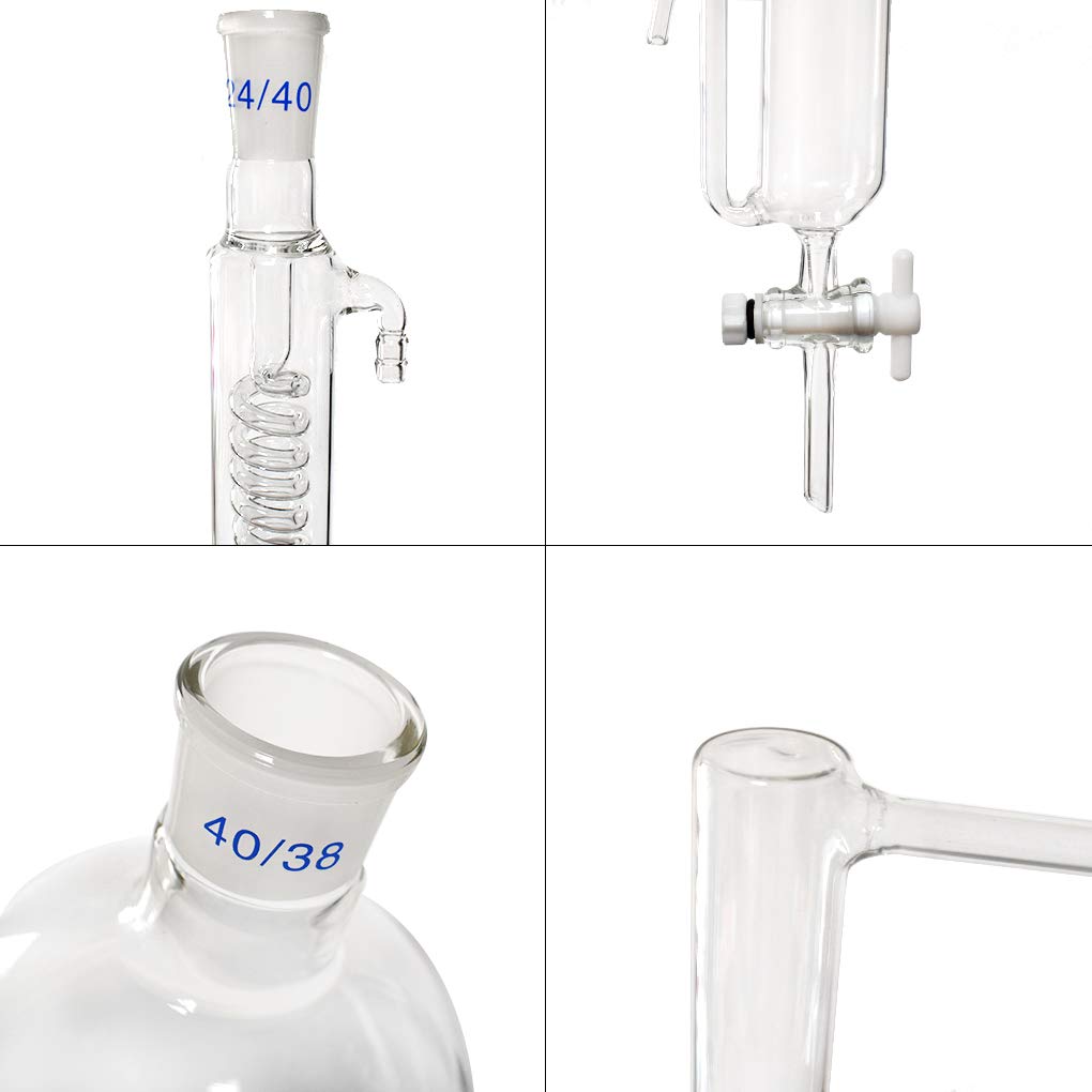 2000ml Essential Oil Distillation Kit with Graham Condenser, Hot Plate & Oil Separator - Lab Glass Steam Distiller for Aromatherapy, Herbal Extracts & Home Purification (Perfect for DIY Essential Oils, Hydrosols & Natural Remedies)