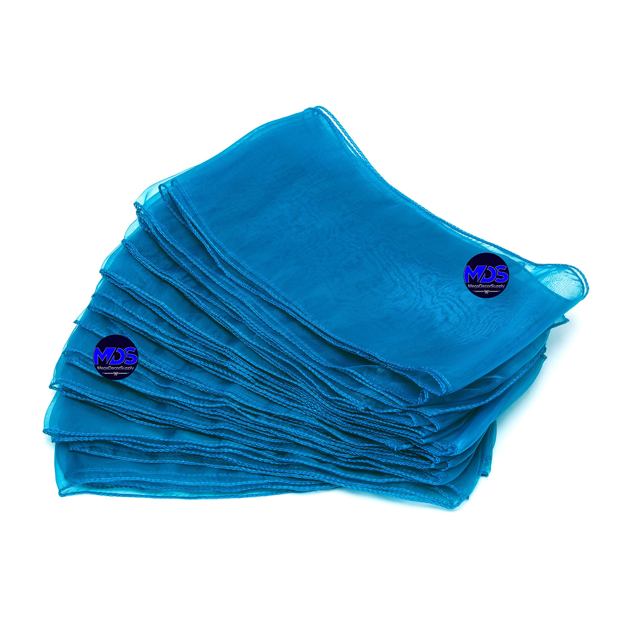 100 Pack Dark Teal Organza Chair Sashes - Wedding Reception Decor, Banquet Chair Bows, Restaurant Table Setting, Party Supplies - Perfect for Bridal Showers, Baby Showers & Formal Events