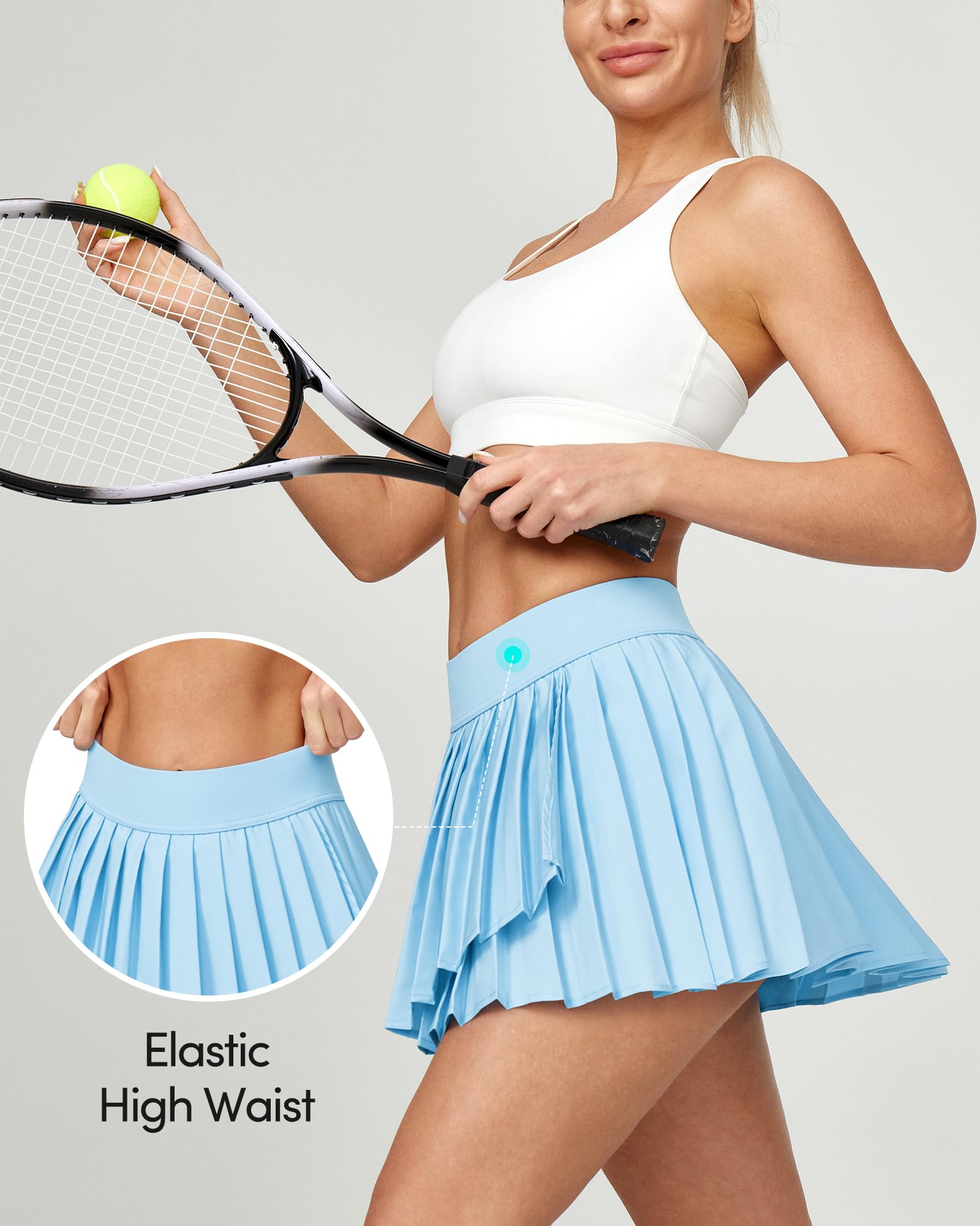 **IUGA Women's High Waisted Pleated Tennis Skirt with Pockets - Athletic Skort for Workout, Golf & Running - Breathable & Comfortable for Sports & Casual Wear**