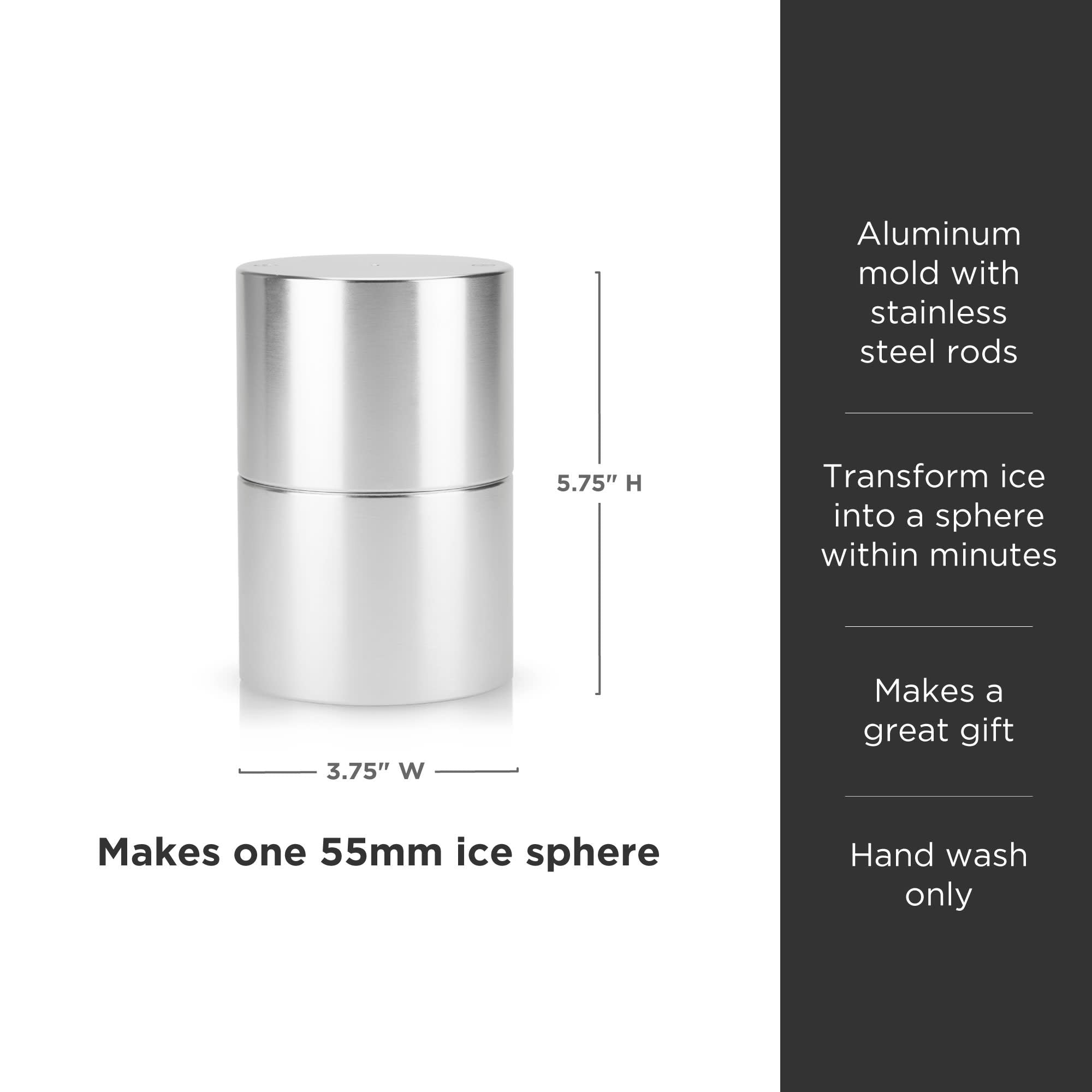 Premium 55mm Glacier Ice Ball Molds - Perfect for Whiskey, Cocktails & Chilling Drinks in Style