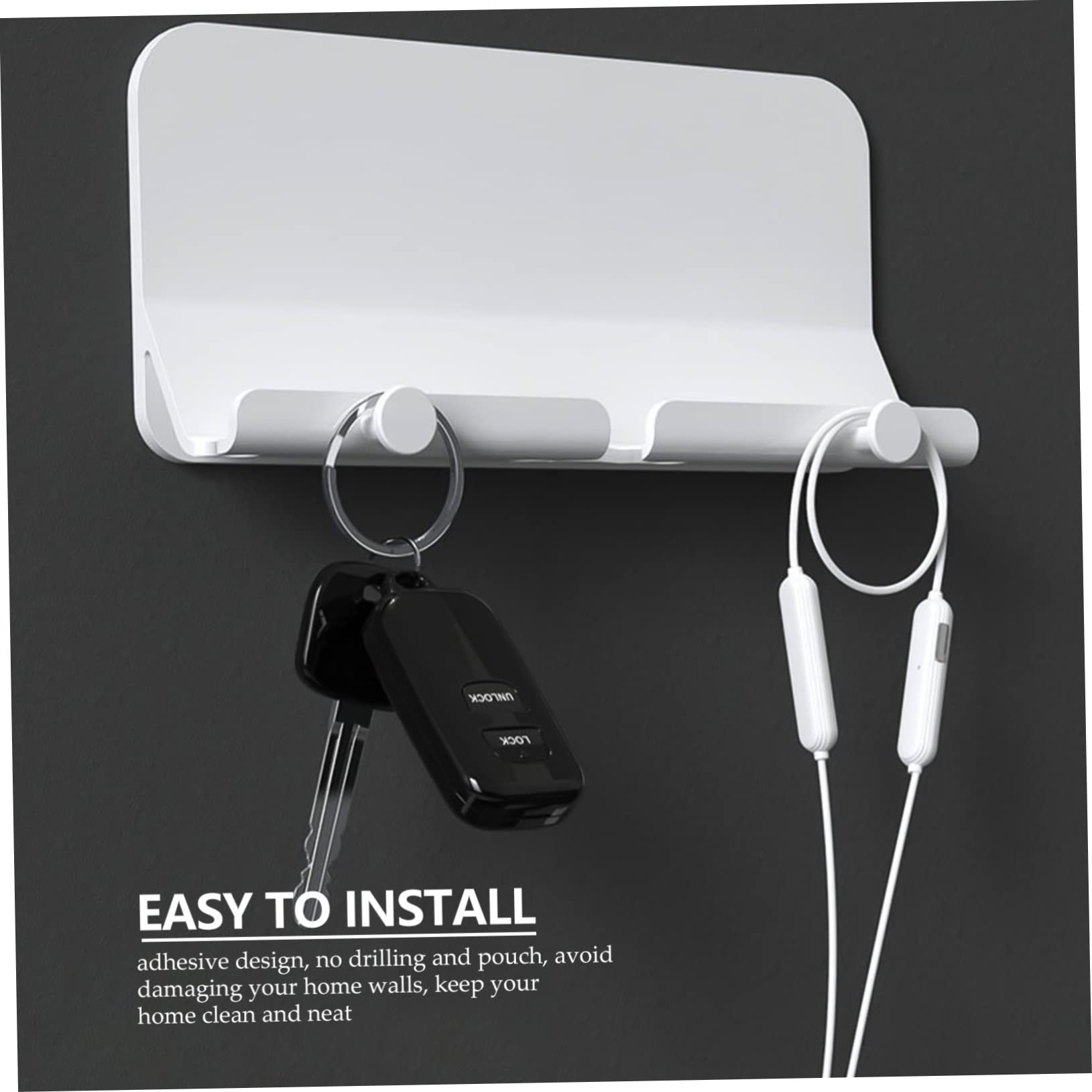 UKCOCO 6-Pack Adhesive Wall Mount Phone Holder - Universal Smartphone Bracket, ABS Plastic Phone Storage Rack for Home, Office, Kitchen & Bathroom Organization