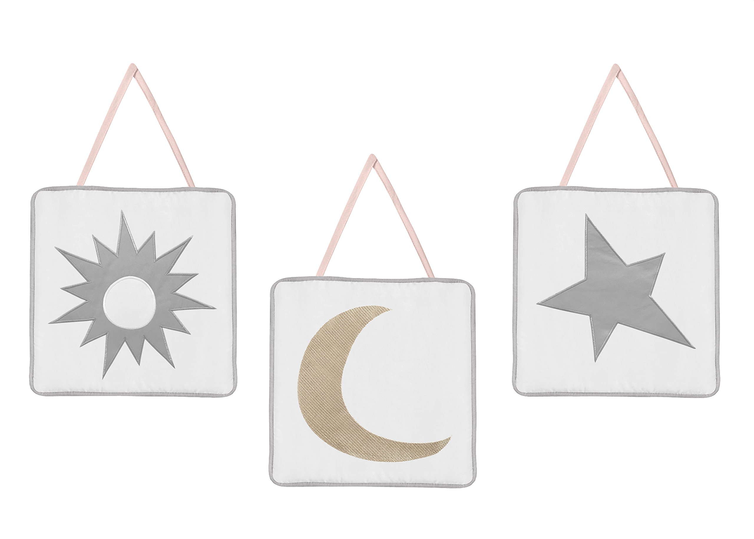 Sweet Jojo Designs 11-Piece Blush Pink, Gold, Grey & White Celestial Star Moon Baby Crib Bedding Set - Soft Nursery Bedding for Girls, Perfect for Newborns & Toddlers (Crib Sheets, Blanket, Skirt)