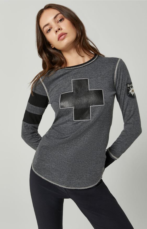 Alp N Rock Helvetica Crew Neck Sweatshirt - Heather Black - Soft & Comfortable Pullover for Men & Women - Perfect for Casual Wear, Gym, and Outdoor Activities
