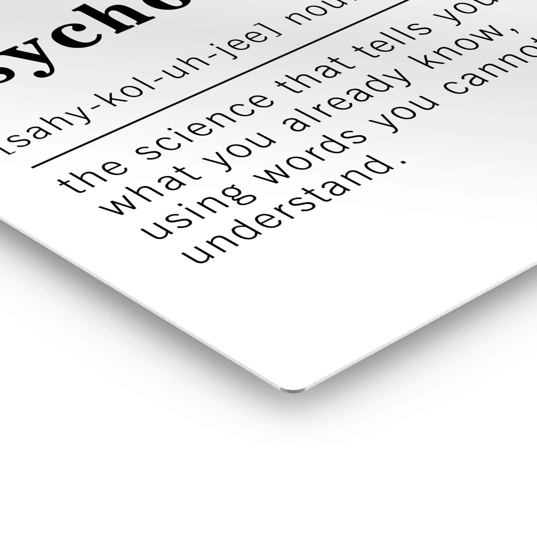 Funny Psychology Definition Metal Print - Inspirational Quote Wall Art for Office, Living Room, Bedroom & Bathroom Decor | 24x16 Inches Ready to Hang Home Decor | Made in USA | Perfect for Gifts, Therapist Offices & Mental Health Awareness Spaces