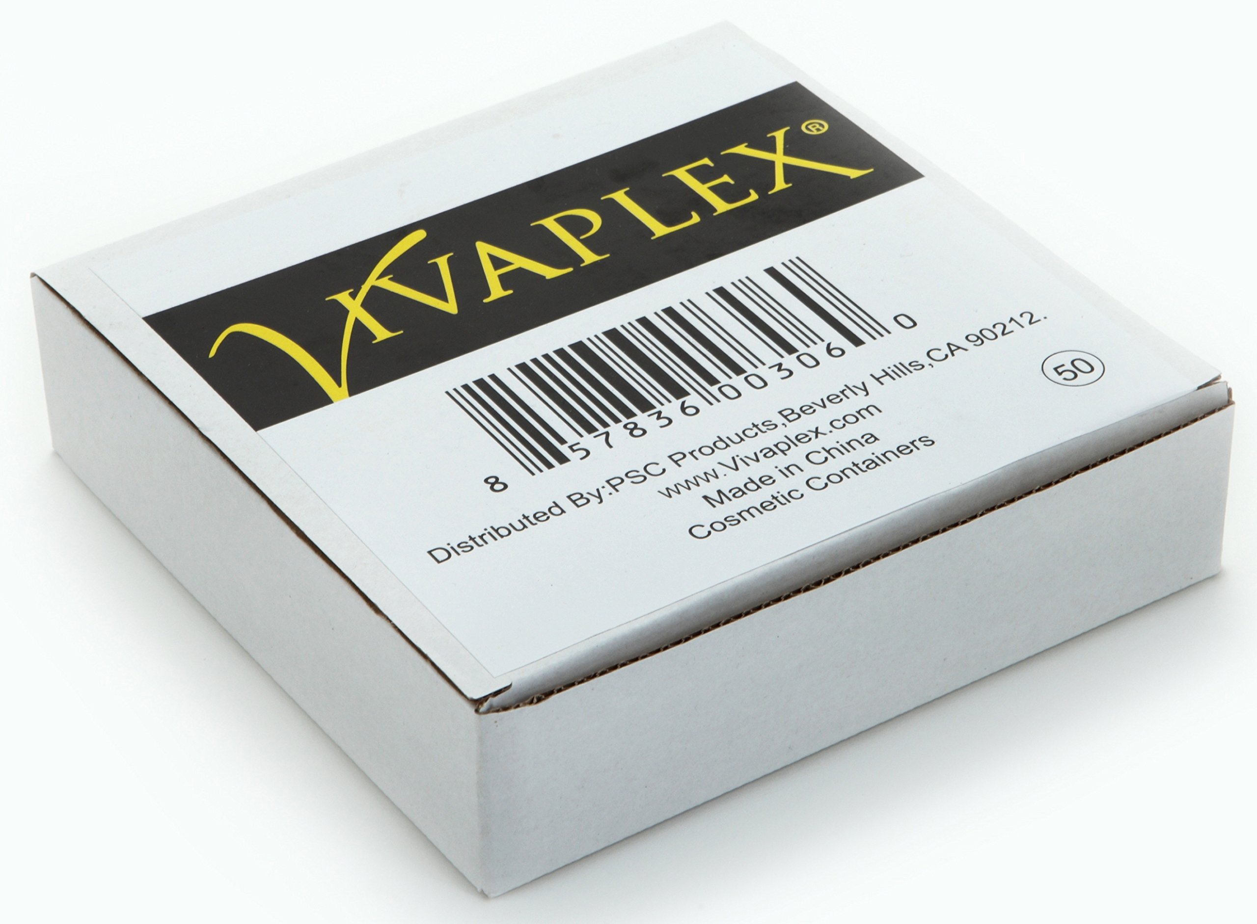Vivaplex 50-Pack Clear 5 Gram Empty Plastic Pot Jars - Small Cosmetic Containers for Lip Balm, Creams, Salves & DIY Beauty Products - Travel-Friendly Mini Storage Solution