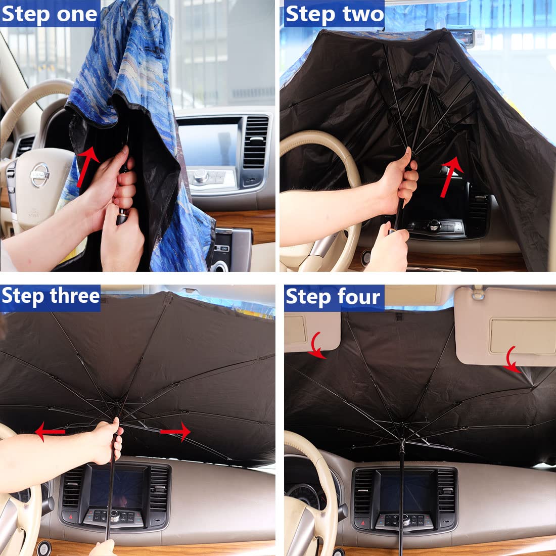 2024 Funny Car Windshield Sun Shade Umbrella - 57