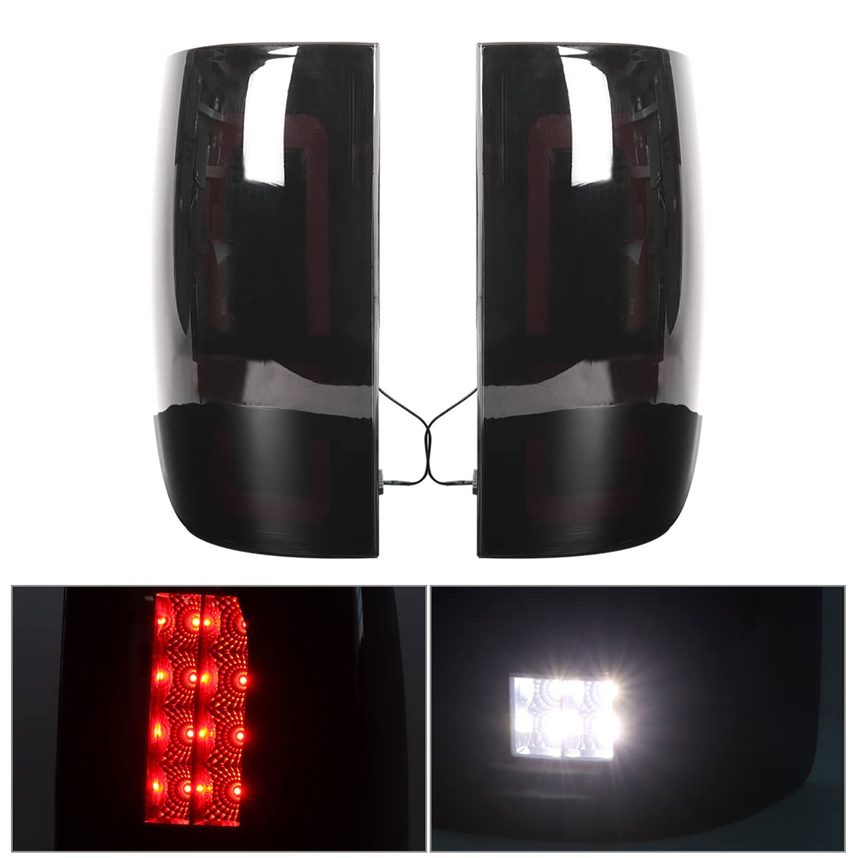 1 Pair LED Tail Lights Replacement for 2009-2018 RAM 1500, 2010-2018 RAM 2500/3500 - Rear Brake Lamp Assembly Left & Right Side (Driver & Passenger) - Durable & Weatherproof for Off-Road & Night Driving
