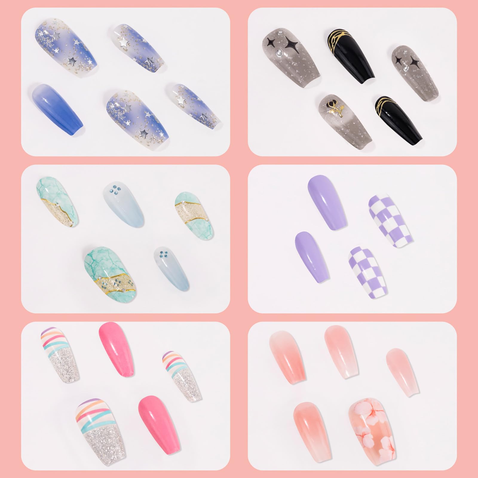56 Pcs DIY Nail Art Stickers - Full Wrap Gradient Glitter Nail Polish Strips, Self-Adhesive Nail Decals with Nail File for Women & Girls | Home Manicure, Party Nail Decor, Gift Idea