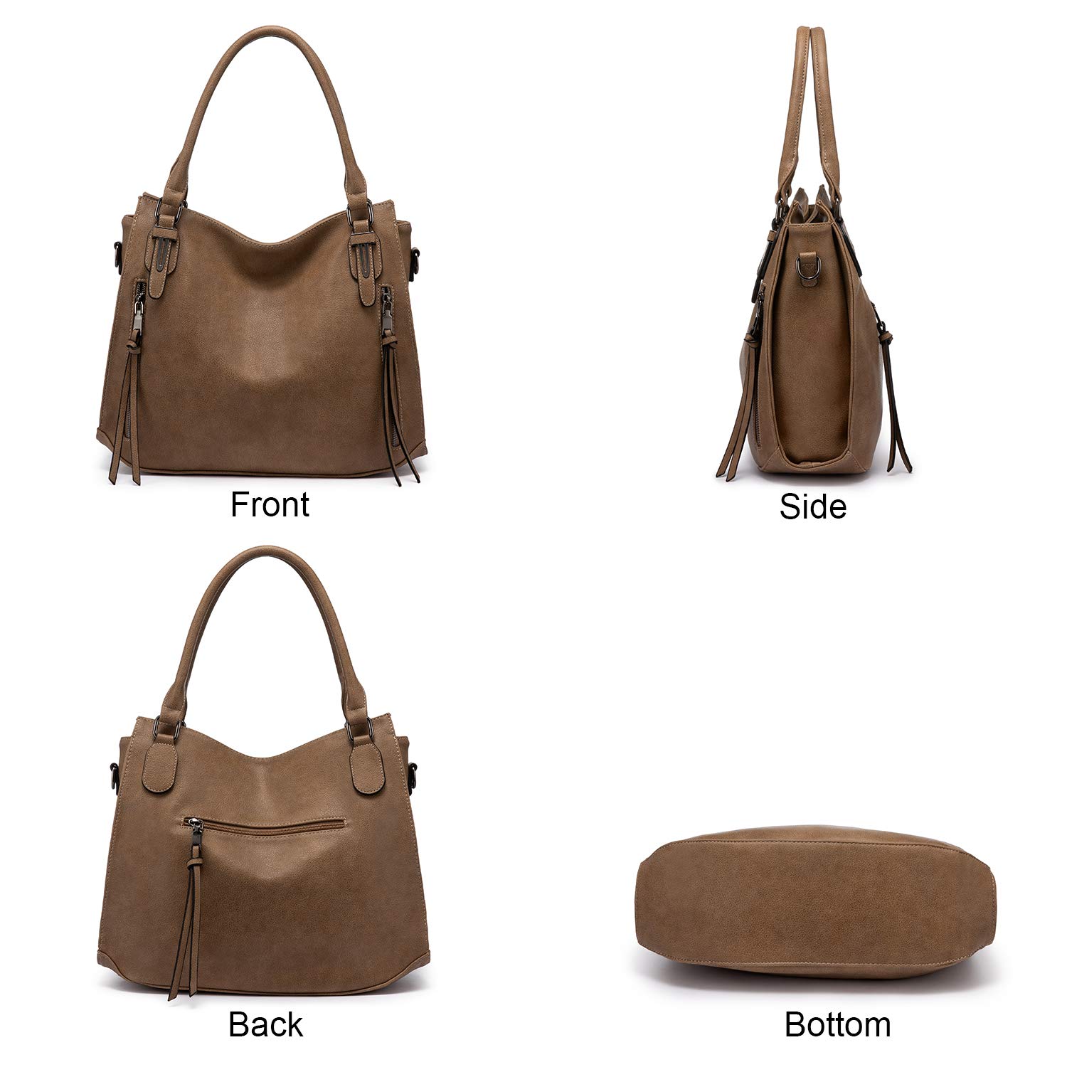 Stylish Vegan Faux Leather Hobo Bag for Women - Large Crossbody Shoulder Purse with Built-in Wallet Holster | Perfect for Work, Travel & Everyday Use
