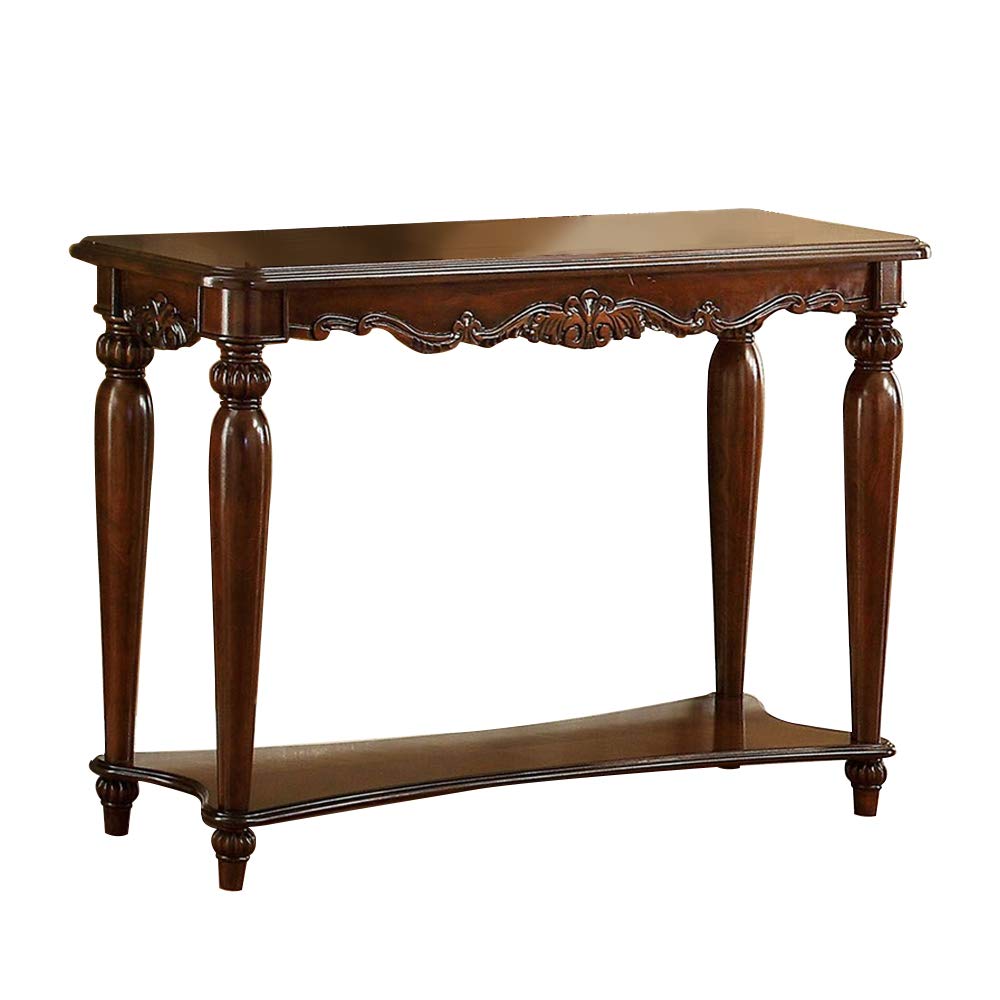 Furniture of America Cherry Wood Sofa Table - Elegant Console Table for Living Room, Entryway & Hallway Decor
