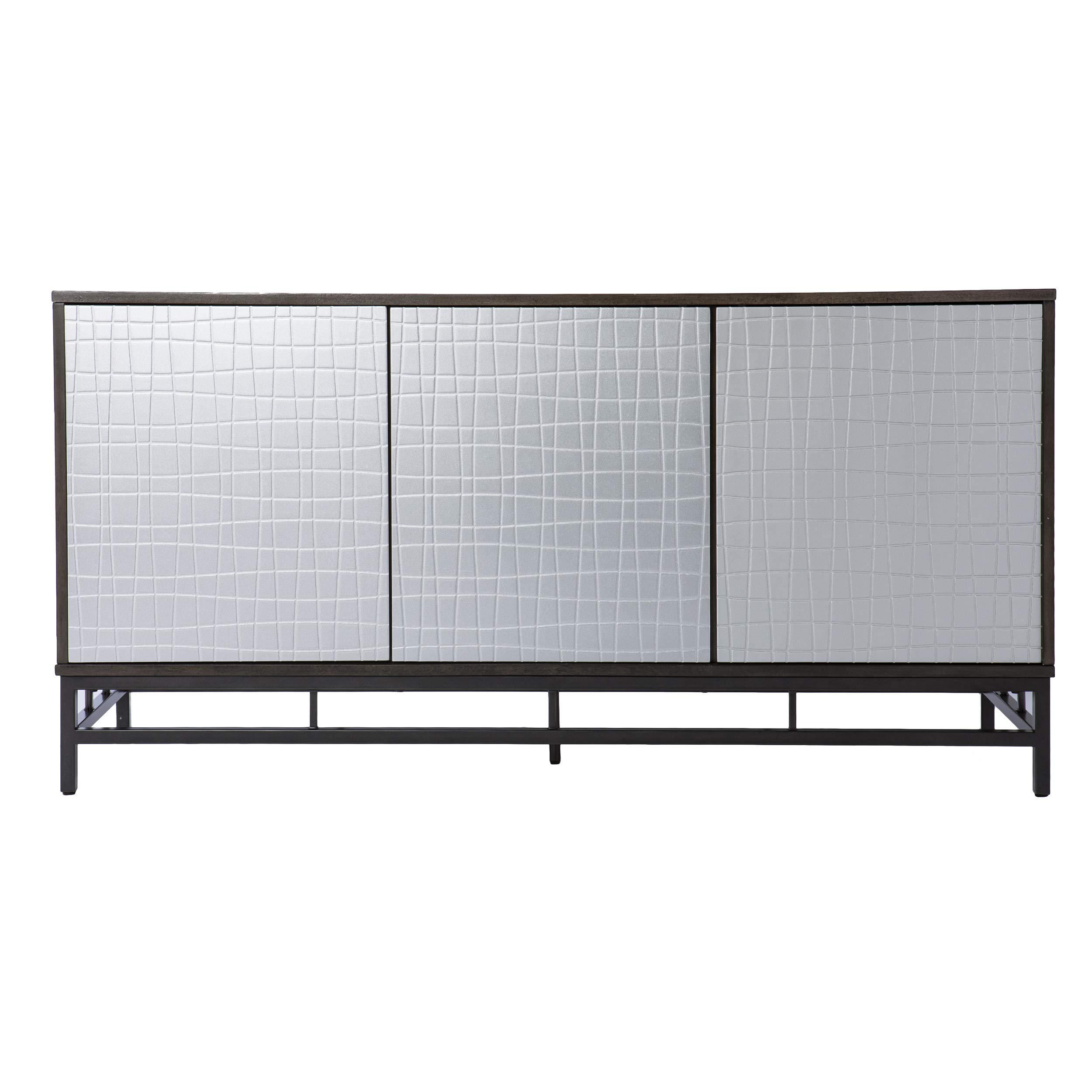 SEI Furniture Virton Contemporary Storage Cabinet - Weathered Gray & Gunmetal Gray | Modern Sideboard for Living Room, Bedroom & Office Organization