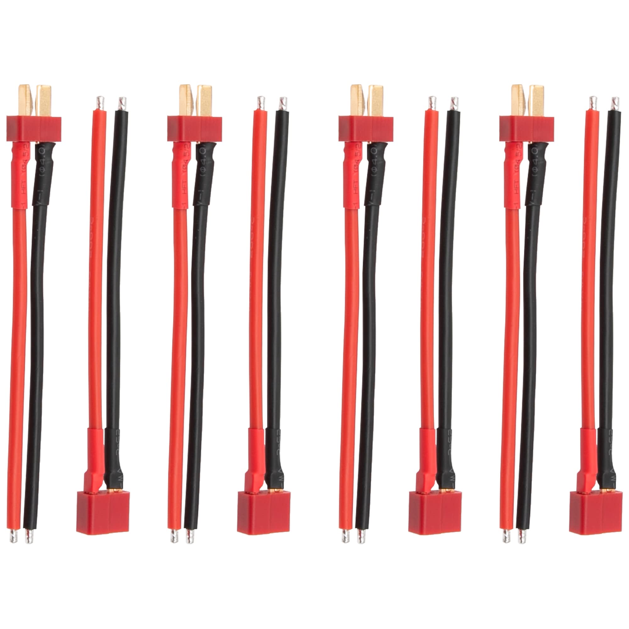 4 Pairs HIRCQOO T-Plug Deans Connectors - Male & Female 14AWG 3.93