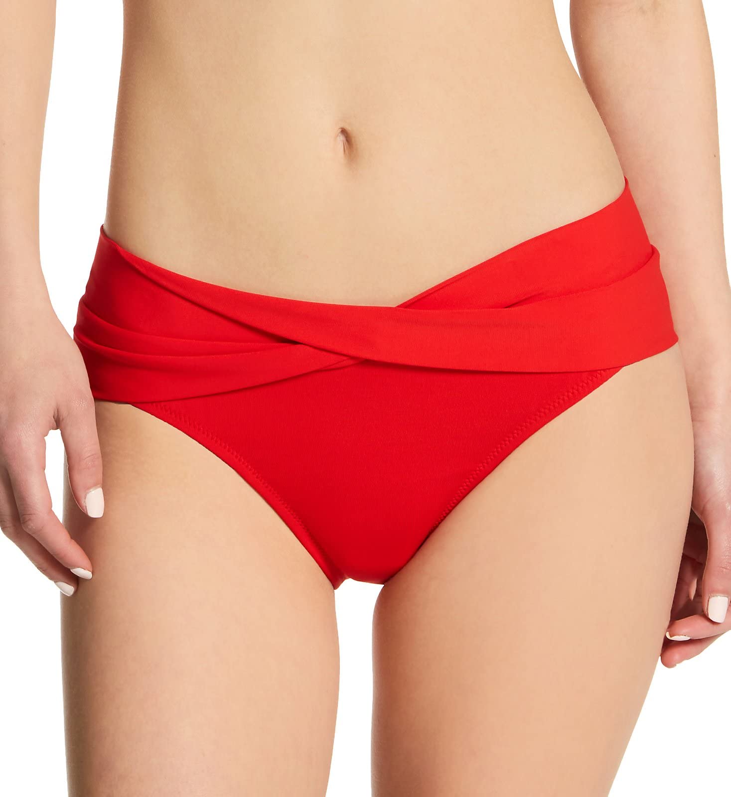 Robin Piccone Women's Ava Twist Bikini Bottom - High Waisted Swimwear for Beach & Pool | Perfect for Summer Vacations, Resort Getaways & Water Sports
