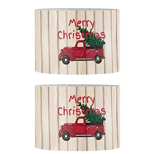 Wood Vintage Red Truck Christmas