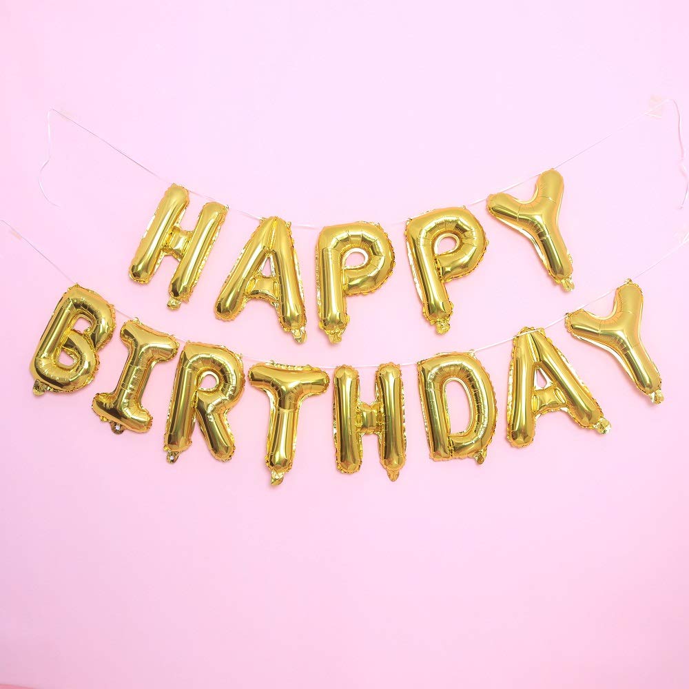 3D Inflatable Happy Birthday Balloon Gold Banner - Reusable Eco-Friendly Birthday Party Decorations for Men & Women | Indoor & Outdoor Celebrations, Baby Showers, Anniversaries