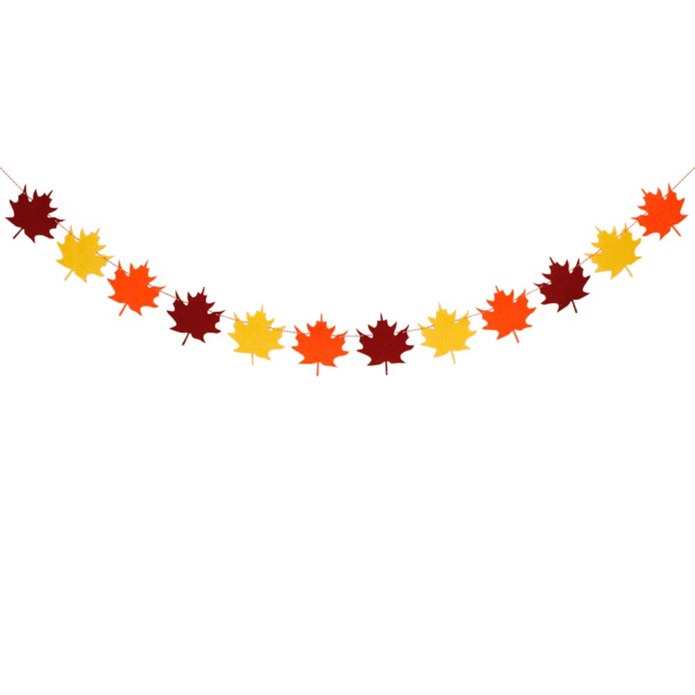 Colorful Maple Leaves Thanksgiving Garland Flag - Autumn Party Banner, Fall Festival Bunting for Home Decor, Thanksgiving Dinner, Harvest Party & Outdoor Decorations