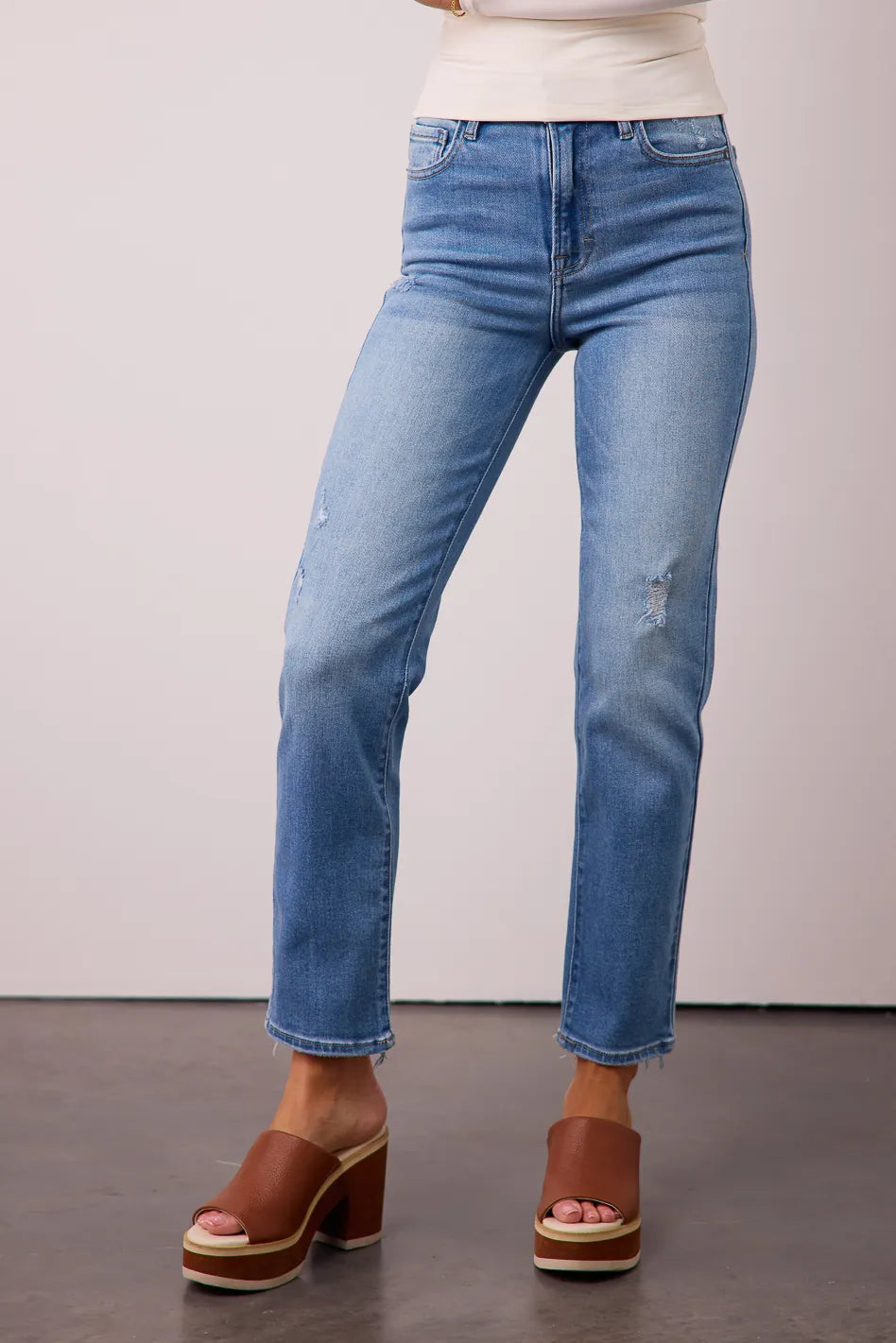 Ellery Women's Light Wash Straight Leg Jeans - Comfortable Denim Pants for Casual Wear & Everyday Outfits