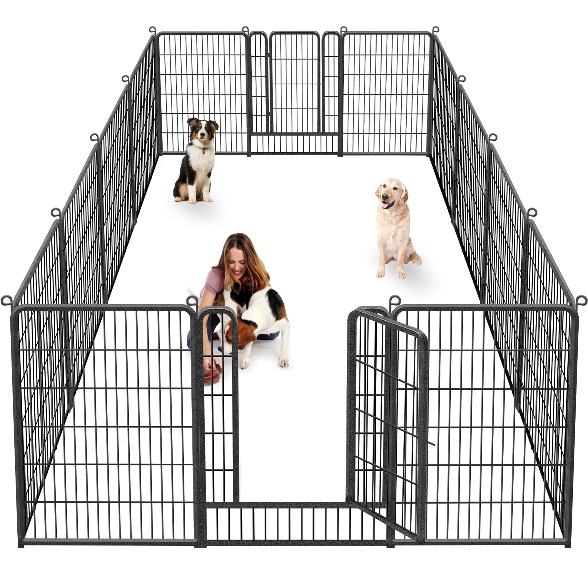 40 Inch Tall Heavy Duty Dog Playpen for Large Dogs - 14 Panel Outdoor Pet Fence, Indoor Puppy Pen & Portable Dog Enclosure - Perfect for RV Camping, Backyard, Yard & Travel Use