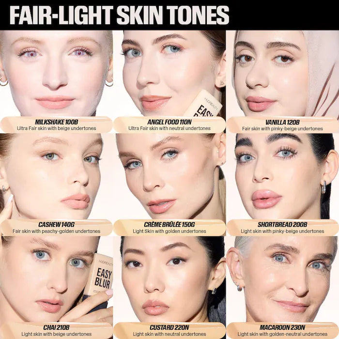 HUDA BEAUTY Easy Blur™ Natural Airbrush Foundation with Niacinamide - Lightweight, Buildable Coverage for Flawless Skin | Perfect for Everyday Wear & Special Occasions