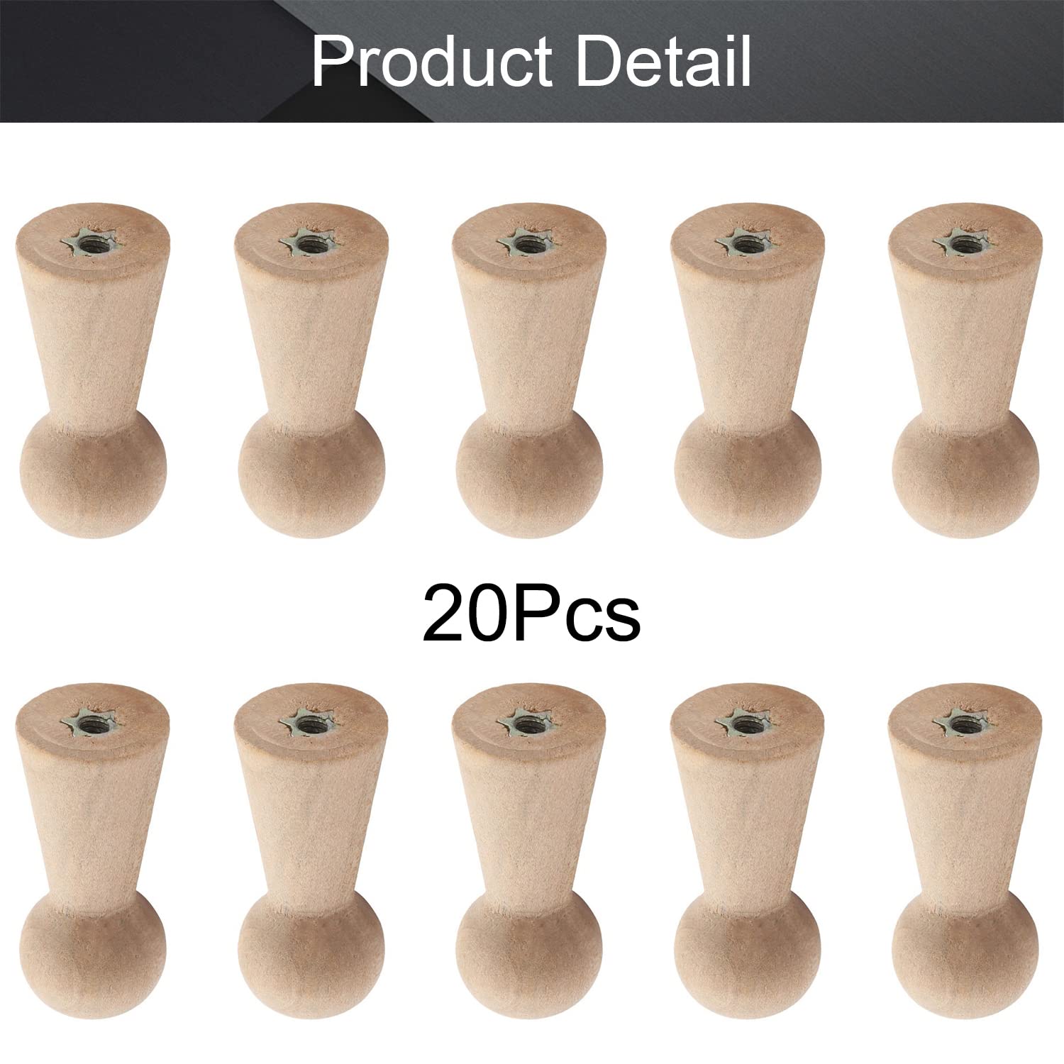 Vintage Wooden Coat Hooks Wall Mount - Handmade Single Organizer Hangers, Pack of 20pcs for Entryway, Bedroom, Bathroom & Closet Organization